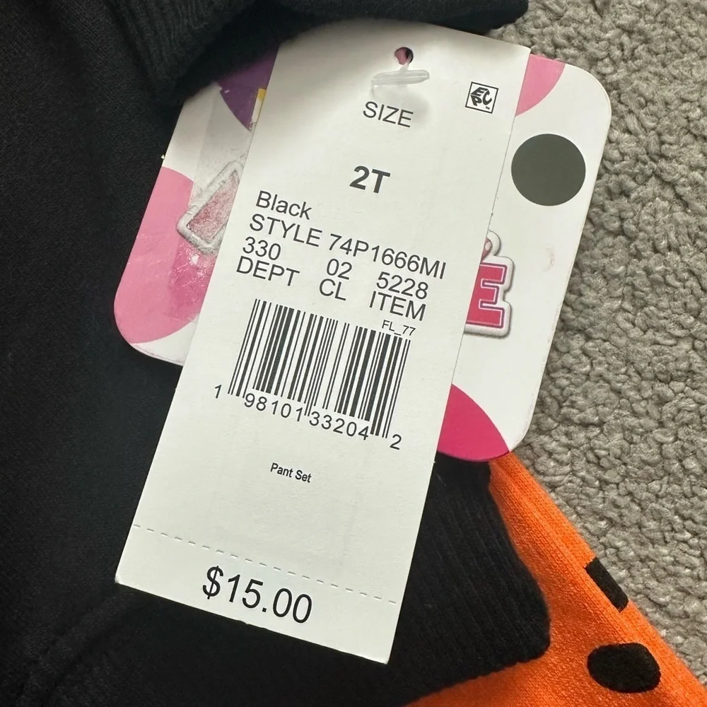 Minnie Mouse Halloween Sweatshirt and Sweatpants Set Orange and Black Polka Dot